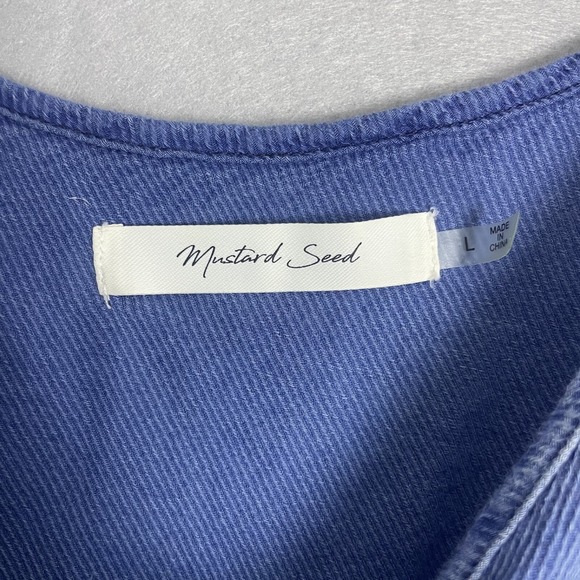 Blue Chambray Button Front Cami Top Adjustable Straps Casual Sleeveless - Picture 4 of 11